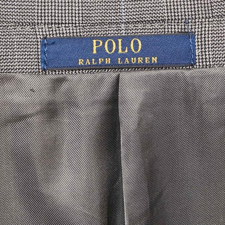 Pre Owned Polo Ralph Lauren Grey Wool Tailored Pants Suit L 