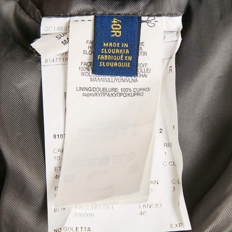 Pre Owned Polo Ralph Lauren Grey Wool Tailored Pants Suit L 