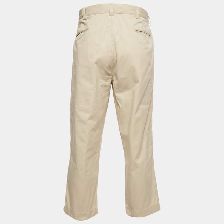 Pre Owned Polo Ralph Lauren Cream Cotton Custom Fit Trousers XL