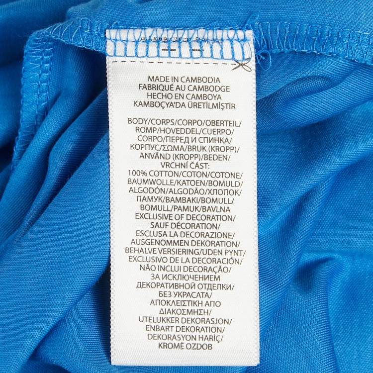 Pre Owned Polo Ralph Lauren Blue Jersey Slim Fit Polo T-Shirt L