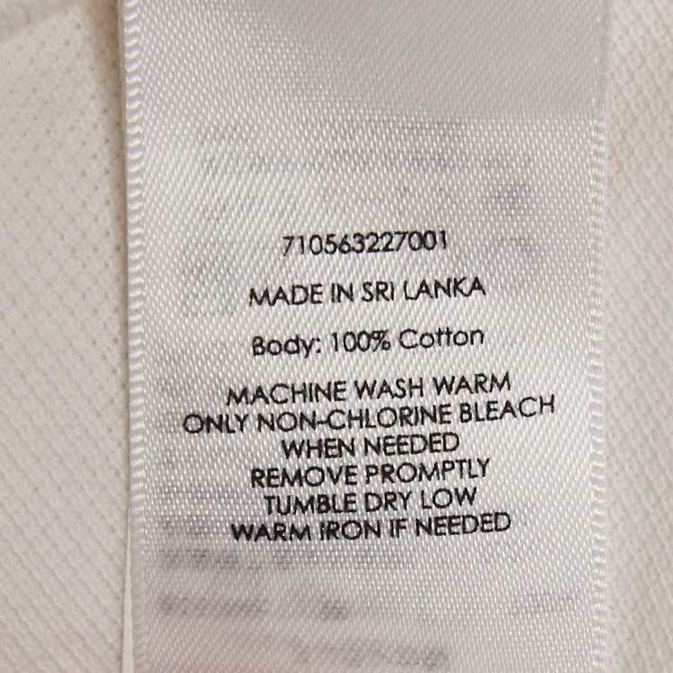 Pre Owned Polo Ralph Lauren White /Red Stripe Logo Embroidered Cotton Polo T-Shirt M