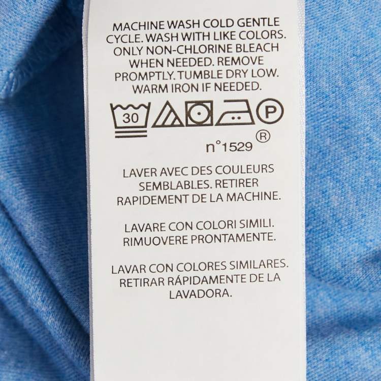 Pre Owned Polo Ralph Lauren Blue Logo Embroidery Cotton Custom Slim Fit T-Shirt M