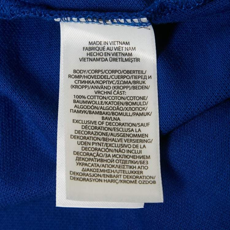 Pre Owned Polo Ralph Lauren Blue Embroidered Pique Custom Slim Fit  Polo T-Shirt M