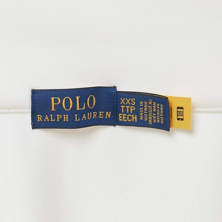 Pre Owned Polo Ralph Lauren White Cotton Zip-Up Sweatshirt XXS
