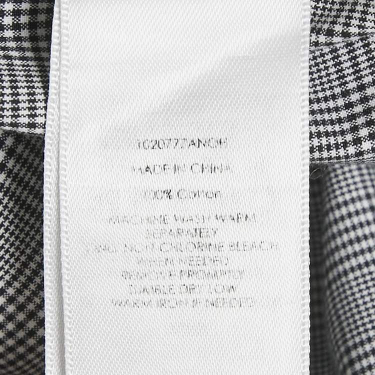 Pre Owned Polo Ralph Lauren Black /White Checkered Cotton Regent Custom Fit Shirt S 