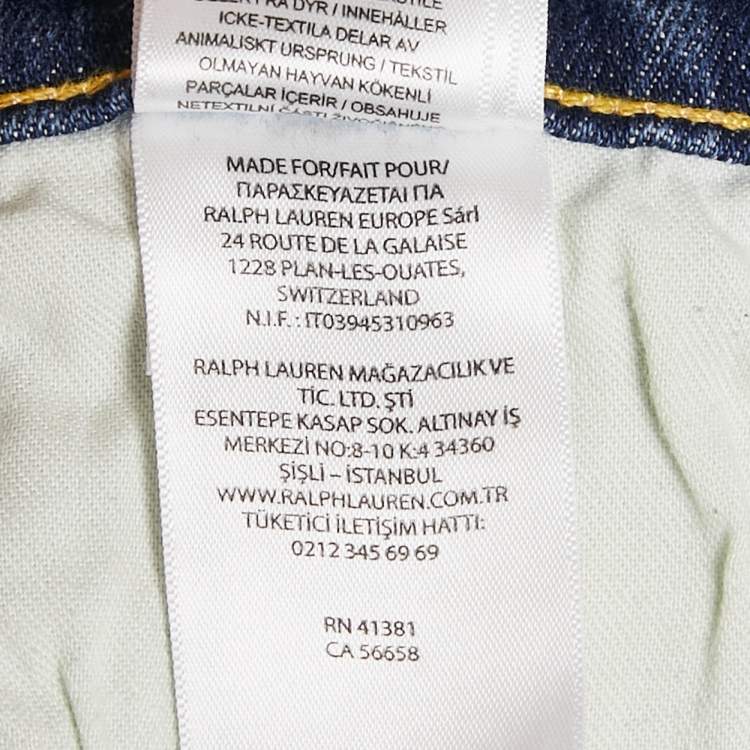 Pre Owned Polo Ralph Lauren Distressed Denim Slim Fit Sullivan Jeans M Waist 34"