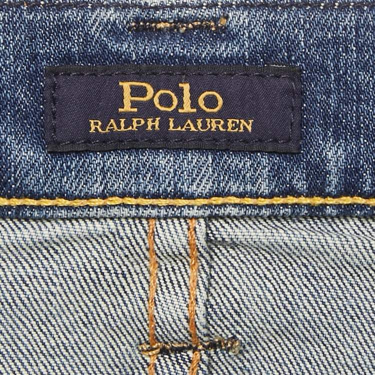 Pre Owned Polo Ralph Lauren Distressed Denim Slim Fit Sullivan Jeans M Waist 34"