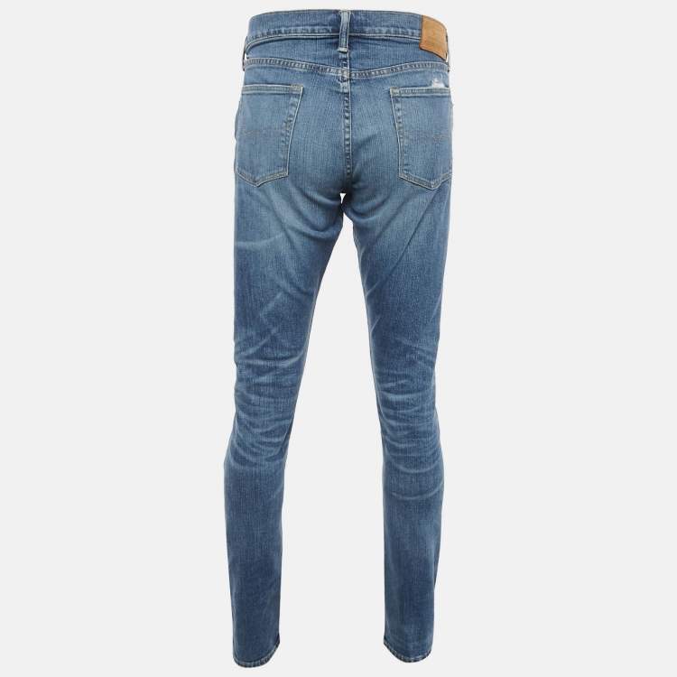 Pre Owned Polo Ralph Lauren Distressed Denim Slim Fit Sullivan Jeans M Waist 34"