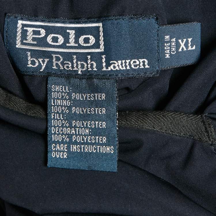Pre Owned Polo Ralph Lauren Navy Blue /Red Synthetic Quilted Reversible Cross Country Jacket XL 