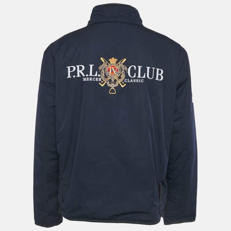 Pre Owned Polo Ralph Lauren Navy Blue /Red Synthetic Quilted Reversible Cross Country Jacket XL 