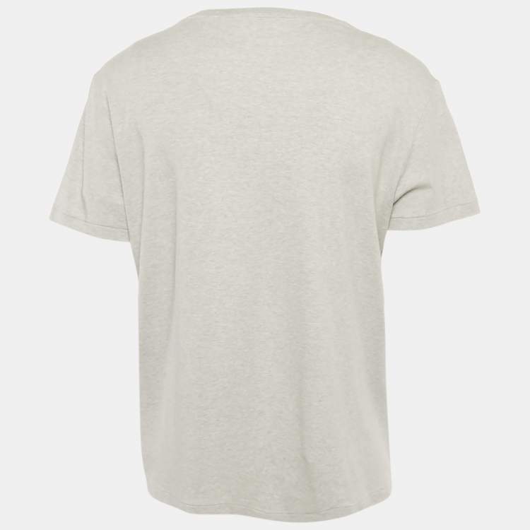 Pre Owned Polo Ralph Lauren Grey Mélange Cotton Custom Slim Fit T-Shirt XL