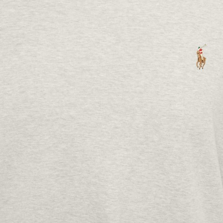 Pre Owned Polo Ralph Lauren Grey Mélange Cotton Custom Slim Fit T-Shirt XL