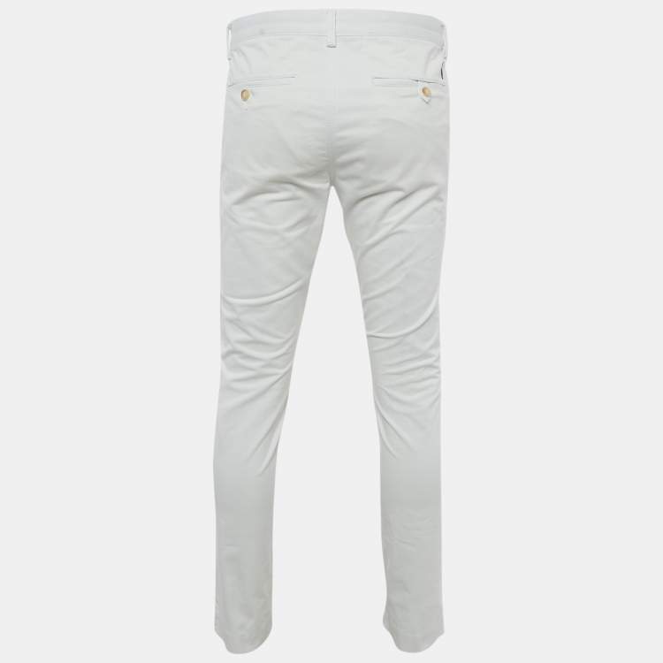 Pre Owned Polo Ralph Lauren White Cotton Chino Trousers M