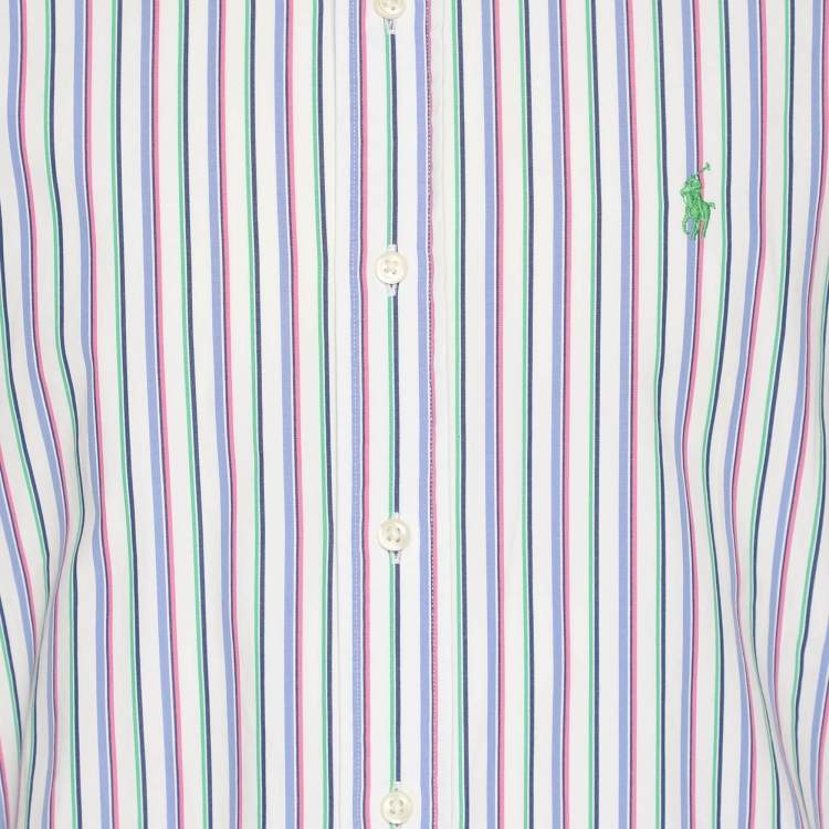 Pre Owned Polo Ralph Lauren Multicolor Stripe Cotton Long Sleeve Shirt S