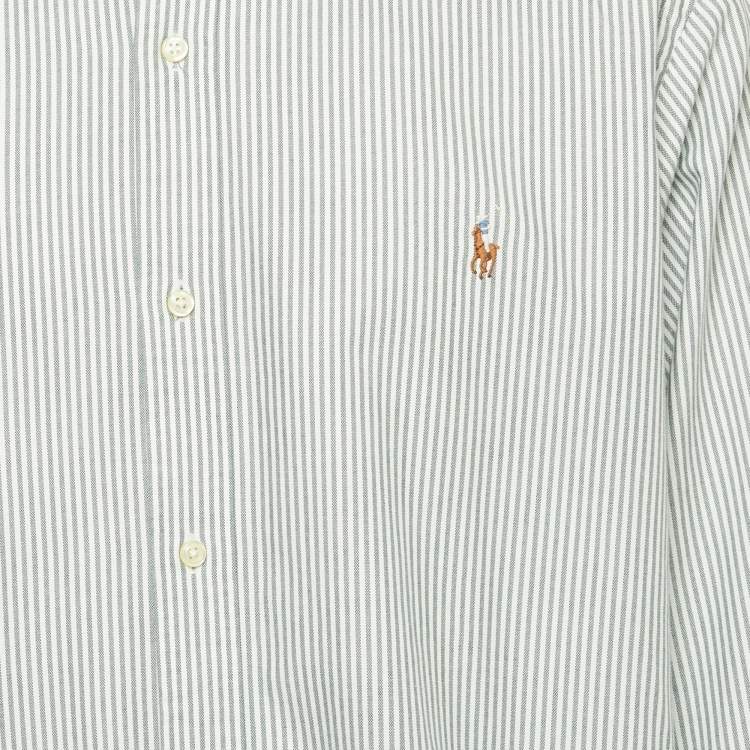 Pre Owned Ralph Lauren Green/White Striped Cotton Classic Fit Shirt XXL