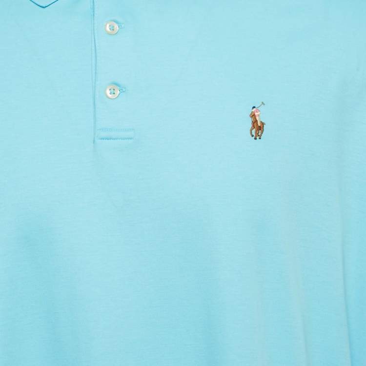 مملوكة مسبقًا Polo Ralph Lauren Blue Jersey Classic Fit Polo T-Shirt XXL