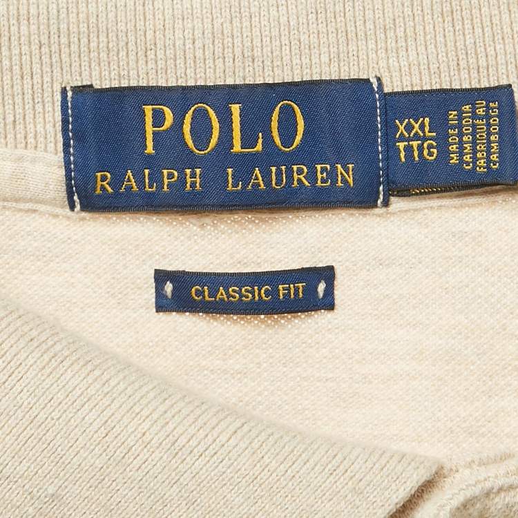 Pre Owned Polo Ralph Lauren Logo Embroidered Cotton Classic Fit Polo T-Shirt XXL  
