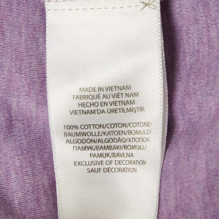 Pre Owned Polo Ralph Lauren Lavender Logo Embroidered Cotton Classic Fit Polo T-Shirt L