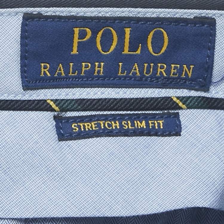 Pre Owned Polo Ralph Lauren Navy Blue Cotton Stretch Fit Shorts M