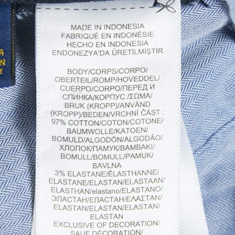 Pre Owned Polo Ralph Lauren Navy Blue Cotton Stretch Fit Shorts M