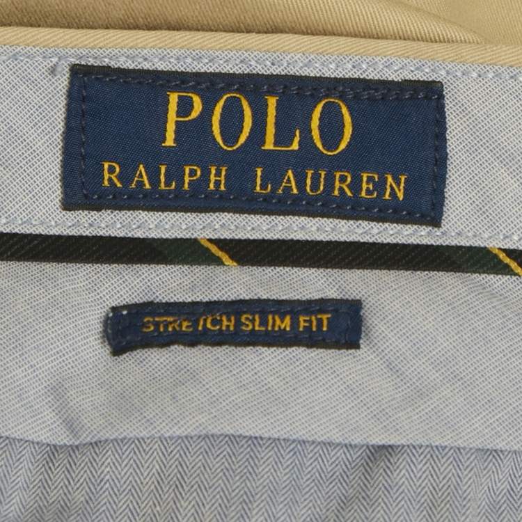 Pre Owned Polo Ralph Lauren Beige Cotton Stretch Slim Fit Shorts M  