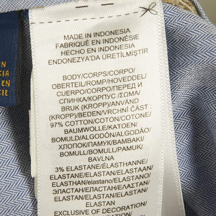 Pre Owned Polo Ralph Lauren Beige Cotton Stretch Slim Fit Shorts M  