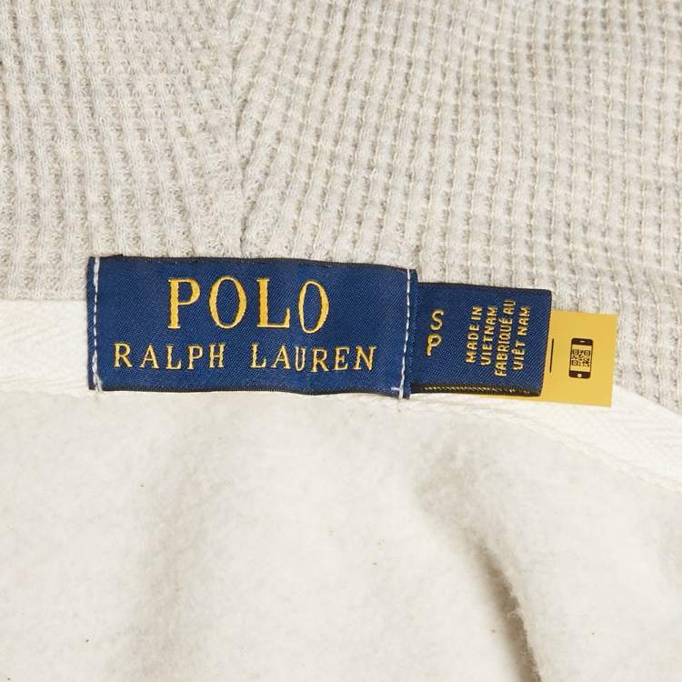 Pre Owned Polo Ralph Lauren Grey Cotton Zip-Up Hoodie S