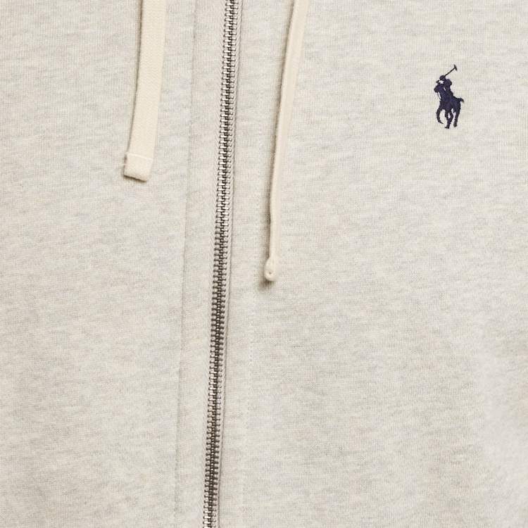 Pre Owned Polo Ralph Lauren Grey Cotton Zip-Up Hoodie S