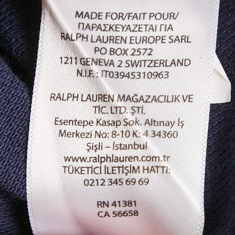 Pre Owned Polo Ralph Lauren Blue Applique Cotton Polo T-Shirt L