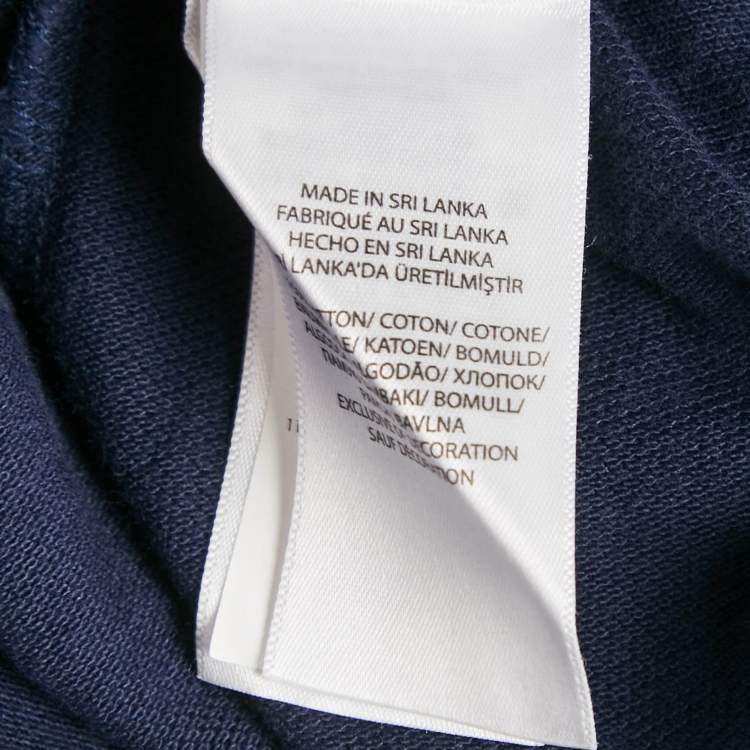 Pre Owned Polo Ralph Lauren Blue Applique Cotton Polo T-Shirt L