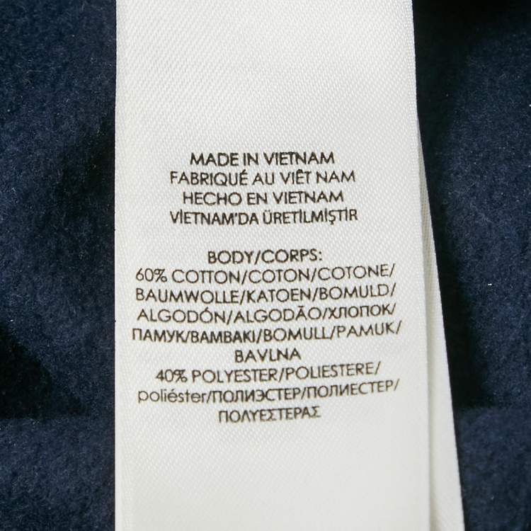 مملوكة مسبقًا Polo Ralph Lauren Navy Blue Logo Print Cotton Blend Sweatshirt S 