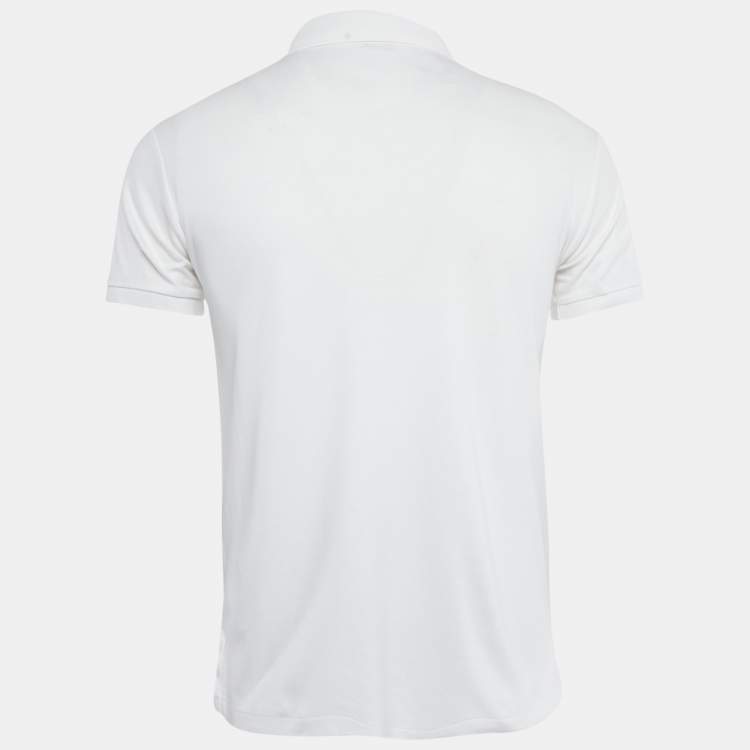Pre Owned Polo Ralph Lauren White Jersey Polo T-Shirt M
