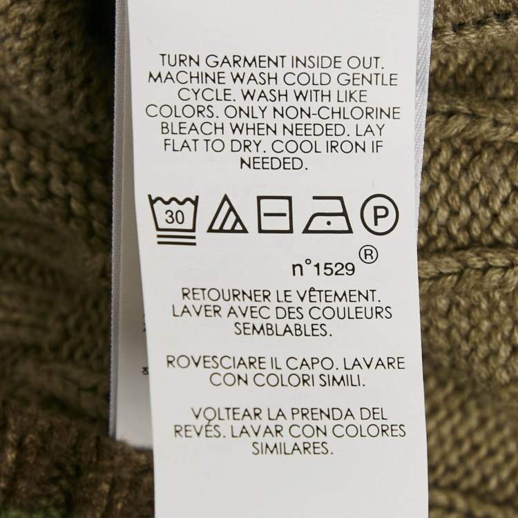 Pre Owned Polo Ralph Lauren Green Camouflage Tiger Applique Knit Pullover M