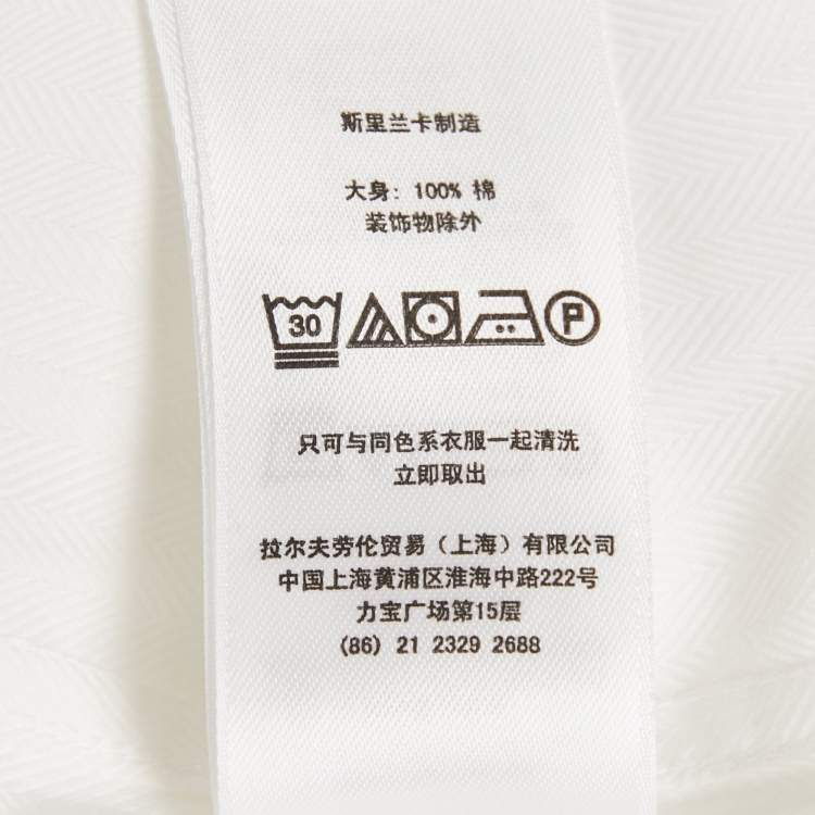 Pre Owned Polo Ralph Lauren White Logo Embroidered Cotton Shirt XL