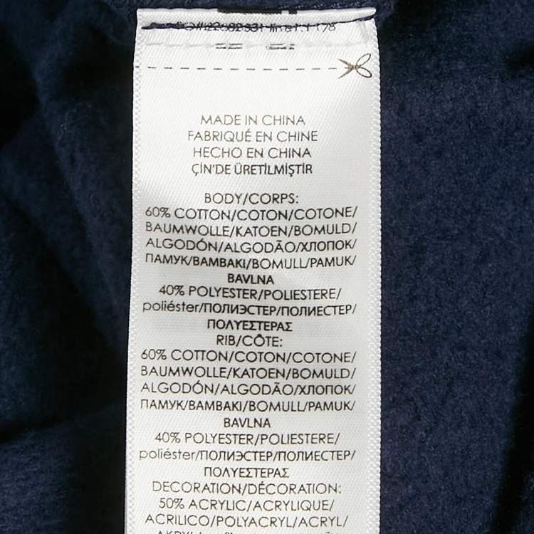 Pre Owned Polo Ralph Lauren Navy Blue Knit "P" Patch Letterman Jumper S