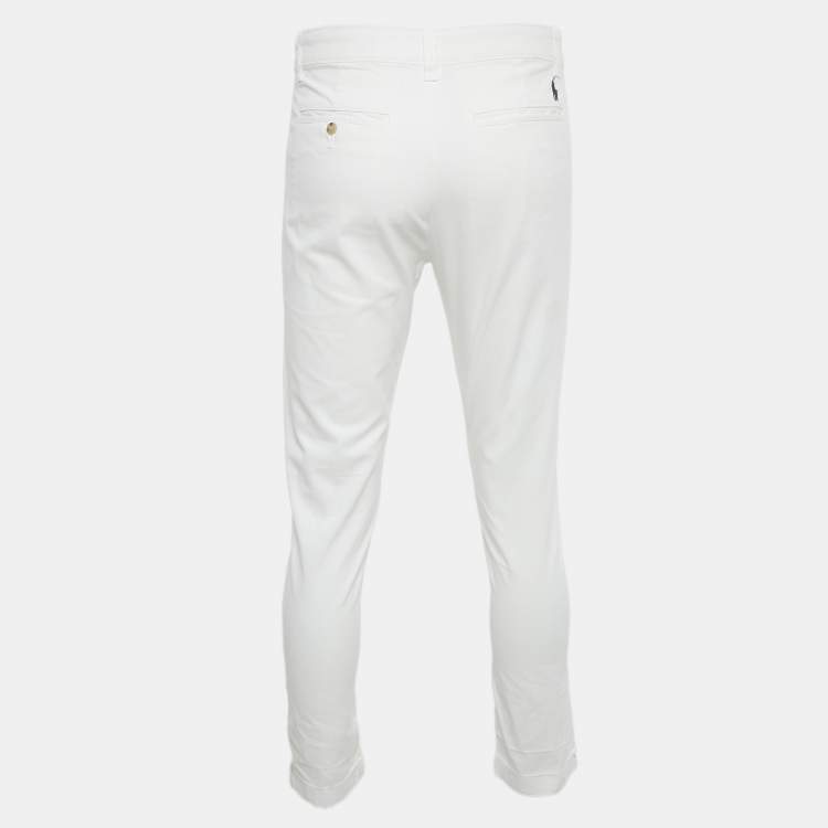 Pre Owned Polo Ralph Lauren White Cotton Chino Trousers M