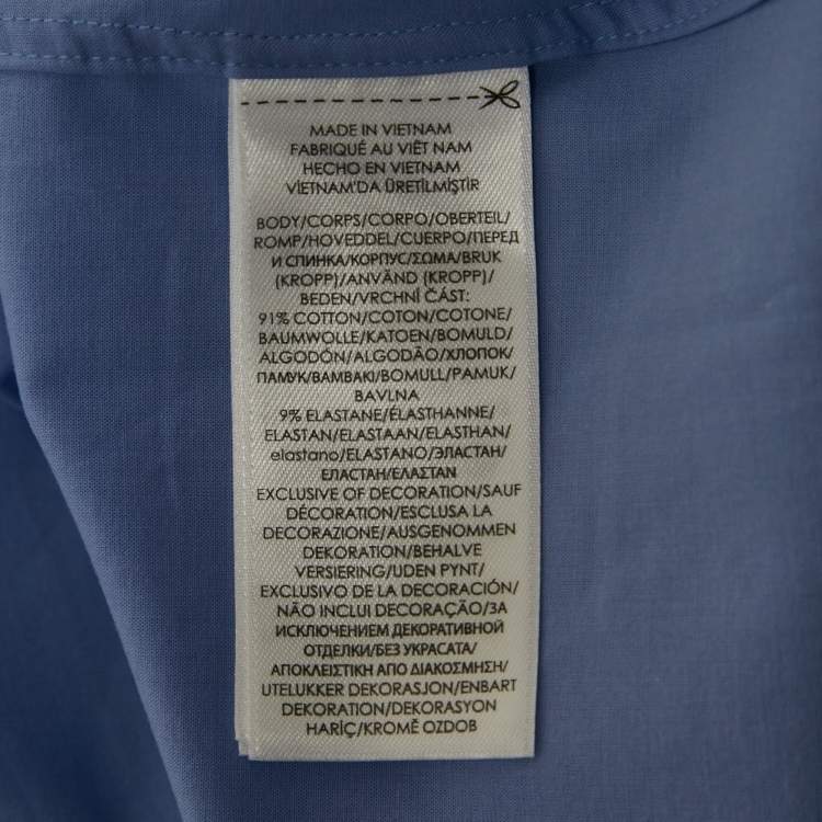 Pre Owned Polo Ralph Lauren Blue Logo Embroidered Cotton Shirt XXL
