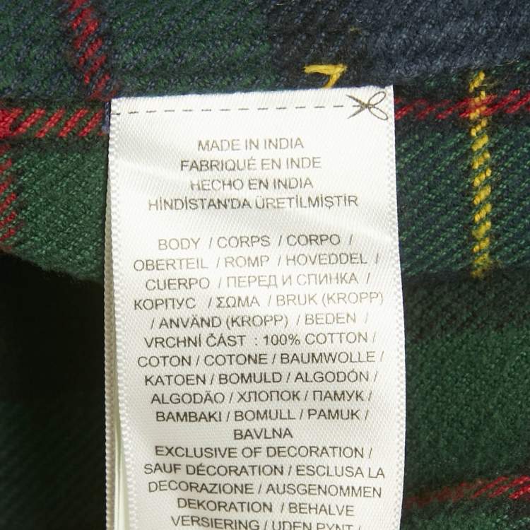 Pre Owned Polo Ralph Lauren Green Tartan Cotton Long Sleeve Shirt M
