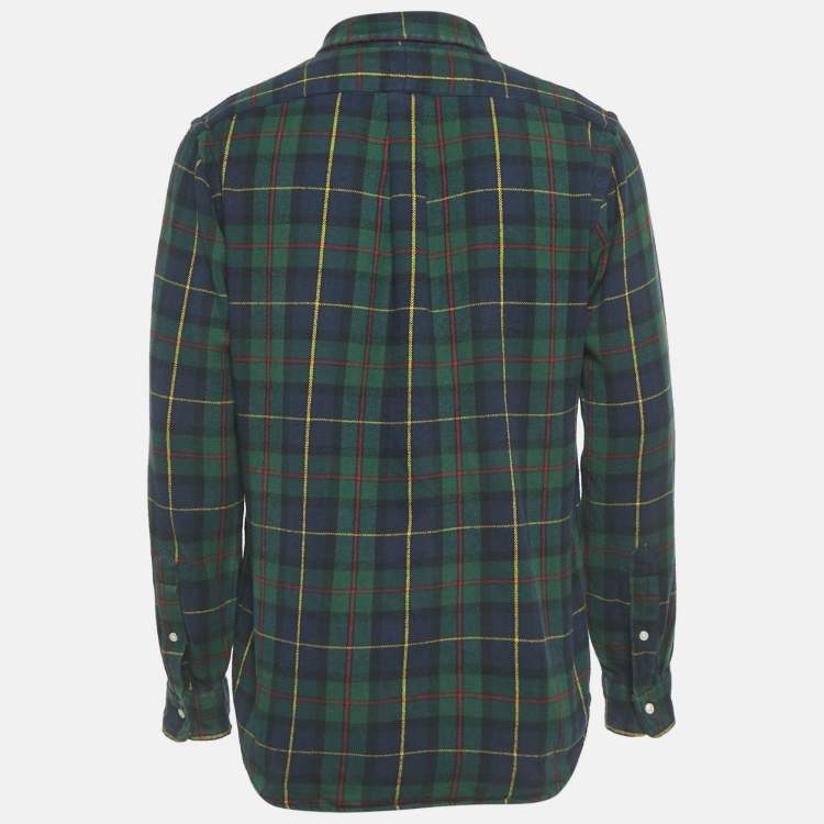 Pre Owned Polo Ralph Lauren Green Tartan Cotton Long Sleeve Shirt M