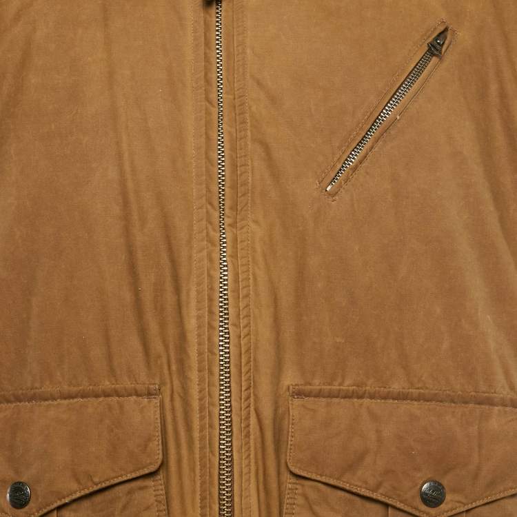 Pre Owned Polo Ralph Lauren Brown Cotton Zip Front Jacket XXL
