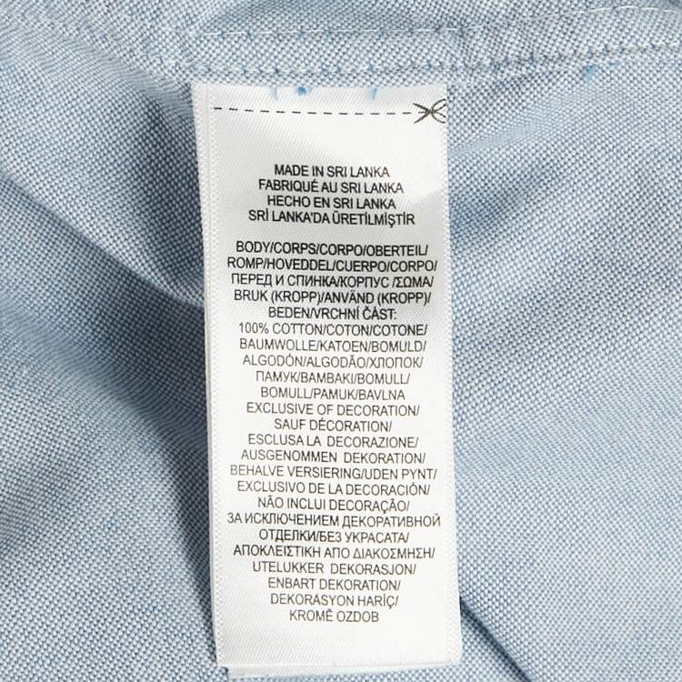 Pre Owned Polo Ralph Lauren Blue Oxford Cotton Slim Fit Shirt M