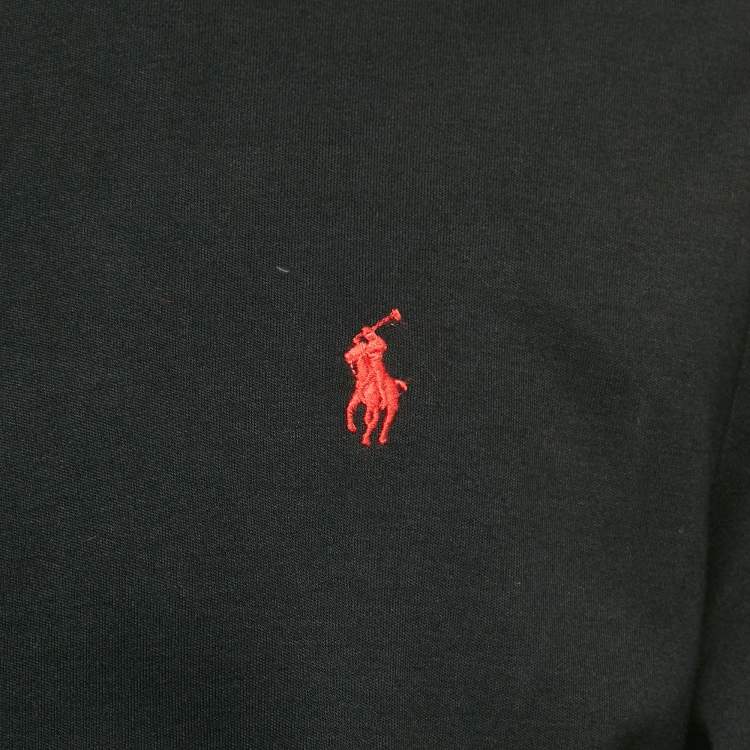 Pre Owned Polo Ralph Lauren Black Cotton Hooded Performance Jacket L