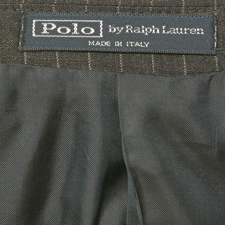 Pre Owned Polo by Ralph Lauren Grey Pinstripe Wool Bradford Suit XXL