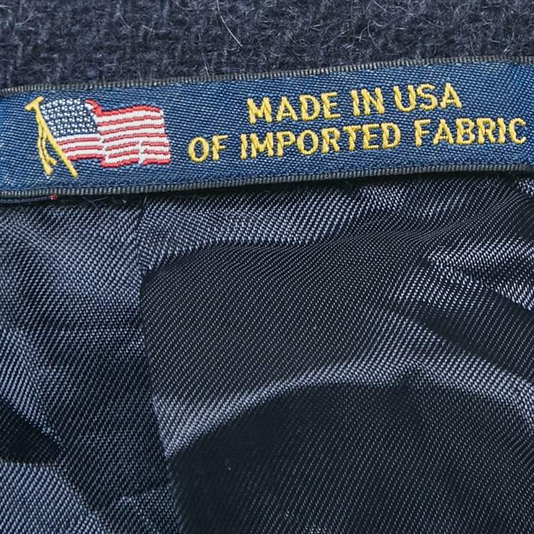 Pre Owned Polo Ralph Lauren Blue Wool Blend Suede Elbow Patch Blazer M