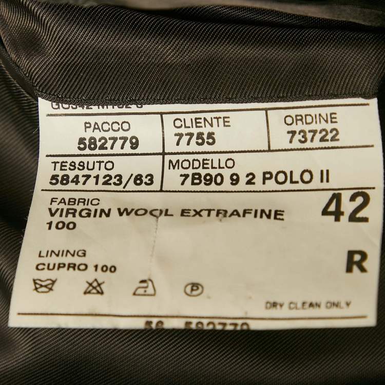 Pre Owned Polo by Ralph Lauren Charcoal Grey PinStriped Wool Regular Fit Suit XXS