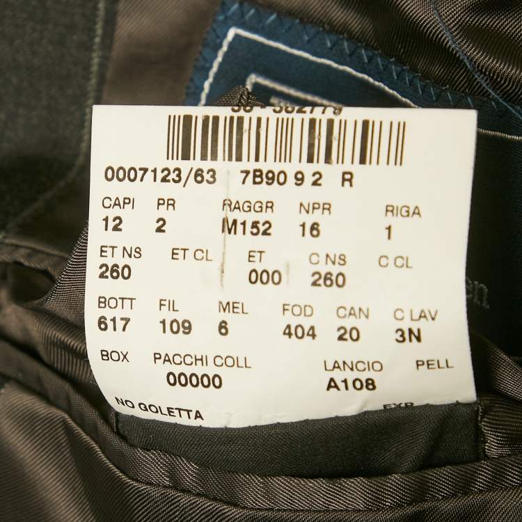 Pre Owned Polo by Ralph Lauren Charcoal Grey PinStriped Wool Regular Fit Suit XXS