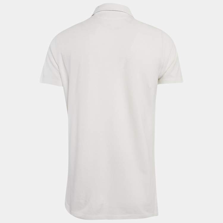 مملوكة مسبقًا Polo Ralph Lauren White Cotton Custom Fit Polo T-Shirt M
