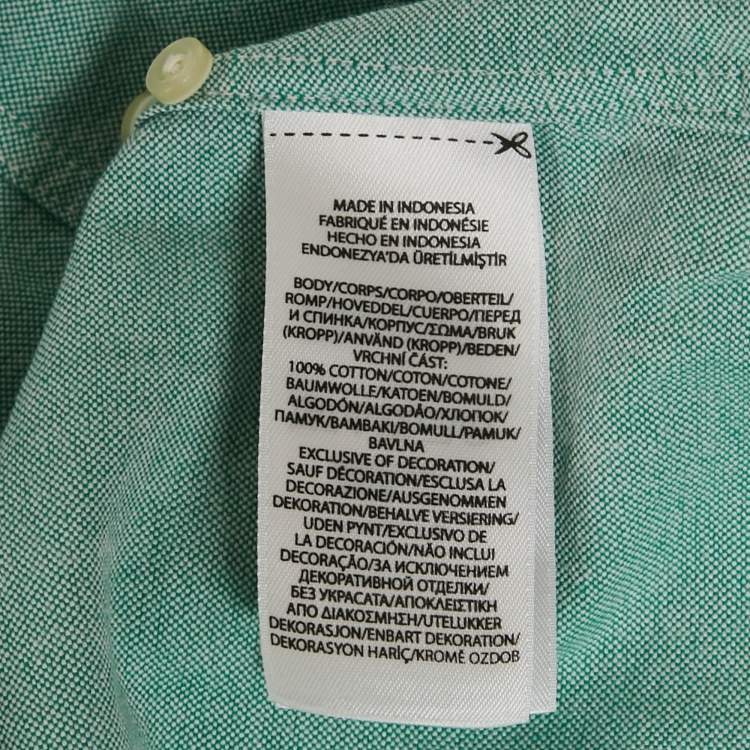 Pre Owned Polo Ralph Lauren Green Cotton Slim Fit Shirt L
