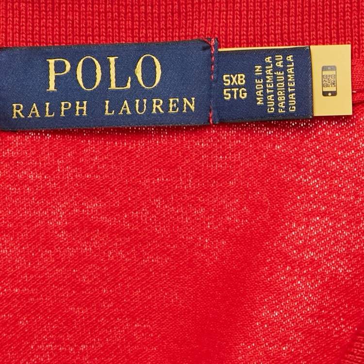 مملوكة مسبقًا Polo Ralph Lauren Red Cotton Knit Polo T-Shirt 5XL