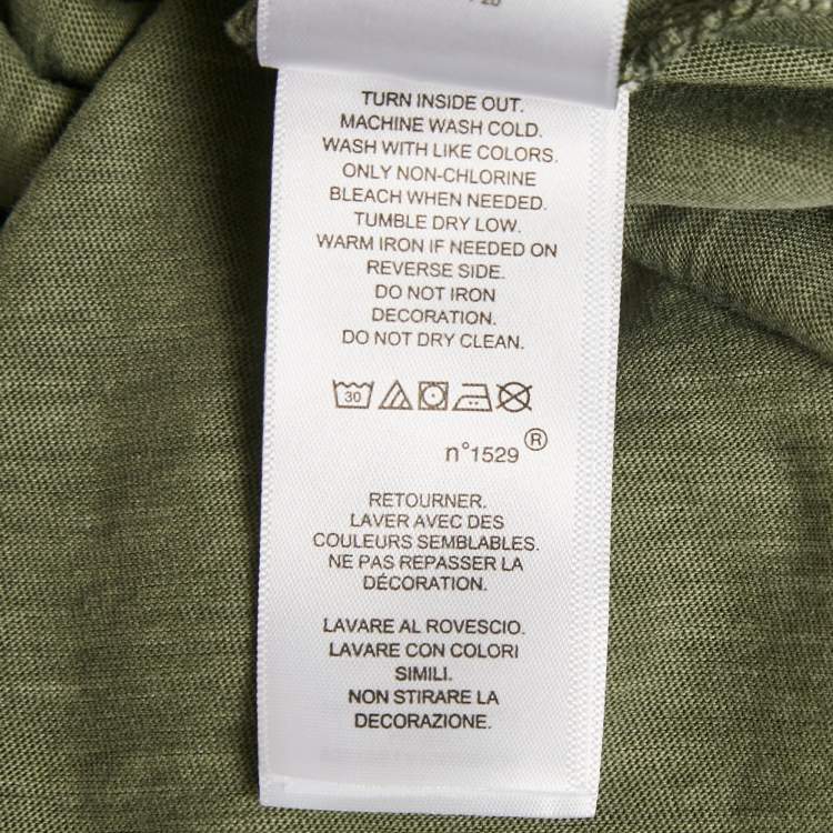 Pre Owned Polo Ralph Lauren Olive Green Logo Printed Cotton Knit T-Shirt M